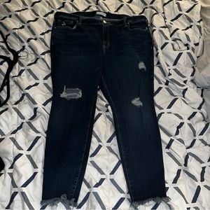 Lane Bryant Dark Wash distressed jeans sz 22